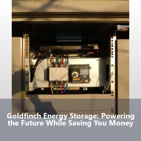 Goldfinch Energy Storage: Powering the Future While Saving You Money